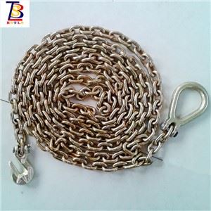 Catena legante placcata zincata 5/16 "Grado 70 con gancio per il trasporto